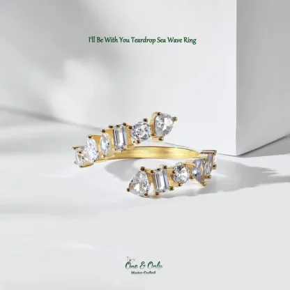 I'll Be With You Teardrop Sea Wave Ring | Gift for Soulmate❤Forever Loved