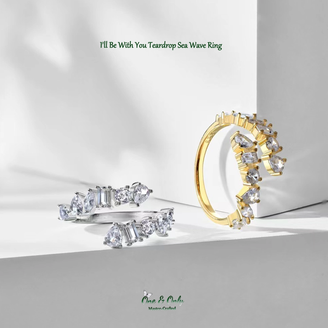 I'll Be With You Teardrop Sea Wave Ring | Gift for Soulmate❤Forever Loved