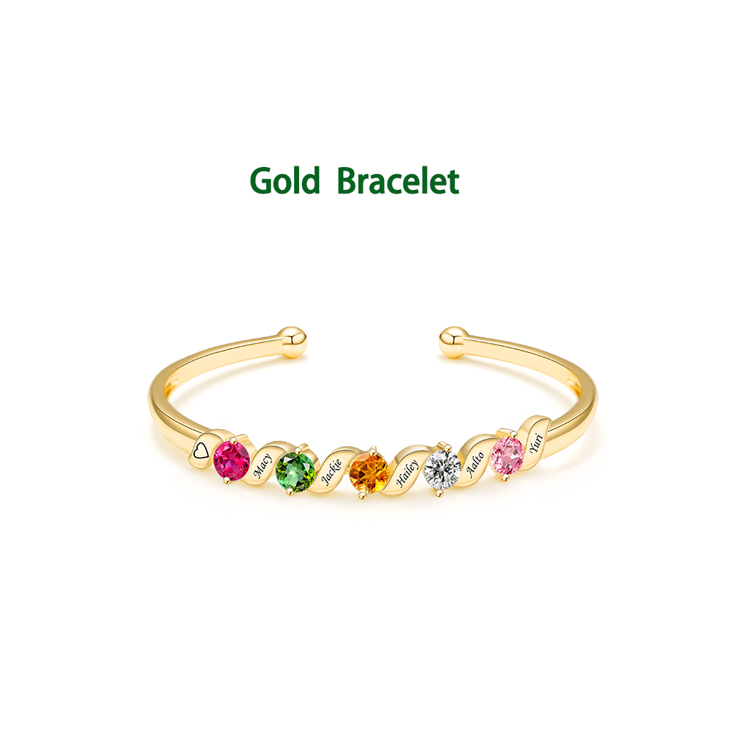 The Family Heartstring Bracelet : Personalized Gift for Mom & Grandma