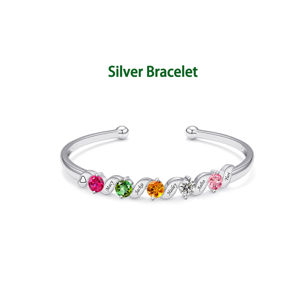 The Family Heartstring Bracelet : Personalized Gift for Mom & Grandma