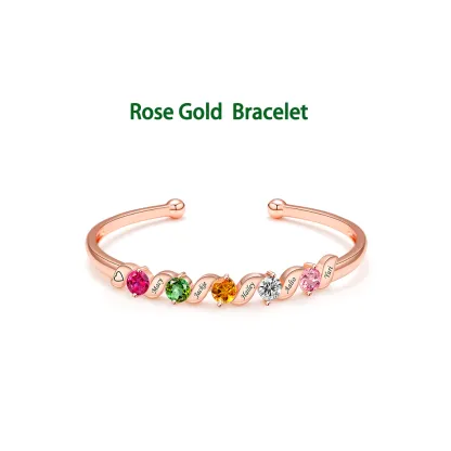 The Family Heartstring Bracelet : Personalized Gift for Mom & Grandma