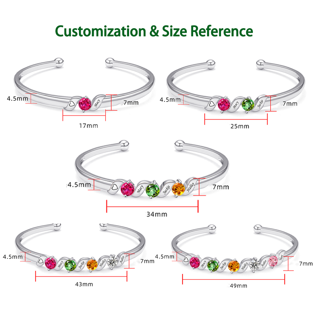 The Family Heartstring Bracelet : Personalized Gift for Mom & Grandma