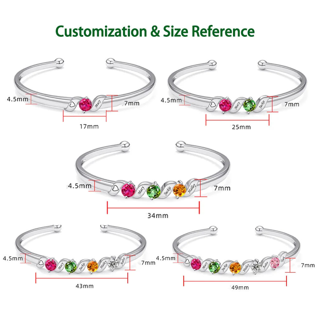 The Family Heartstring Bracelet : Personalized Gift for Mom & Grandma