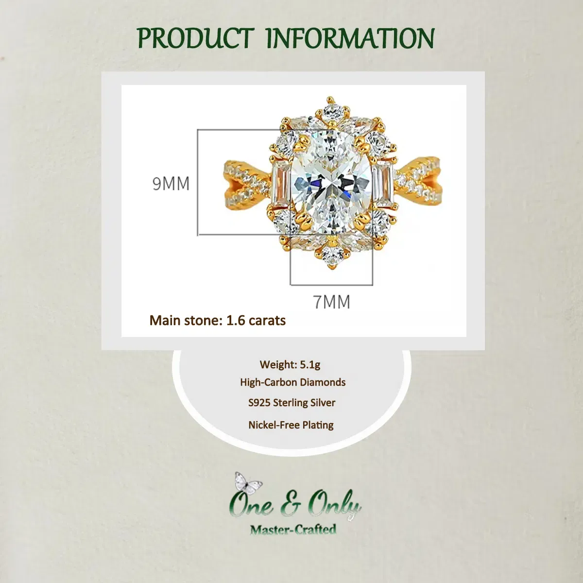 1.6ct 8A CZ + Sterling S925 Silver | The Ice Queen Solitaire Ring | Luxury Statement Ring