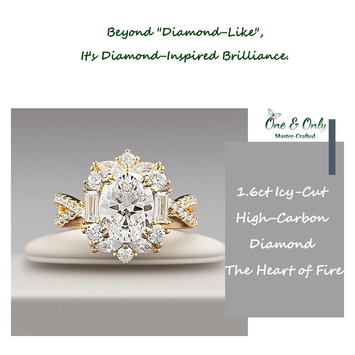 1.6ct 8A CZ + Sterling S925 Silver | The Ice Queen Solitaire Ring | Luxury Statement Ring