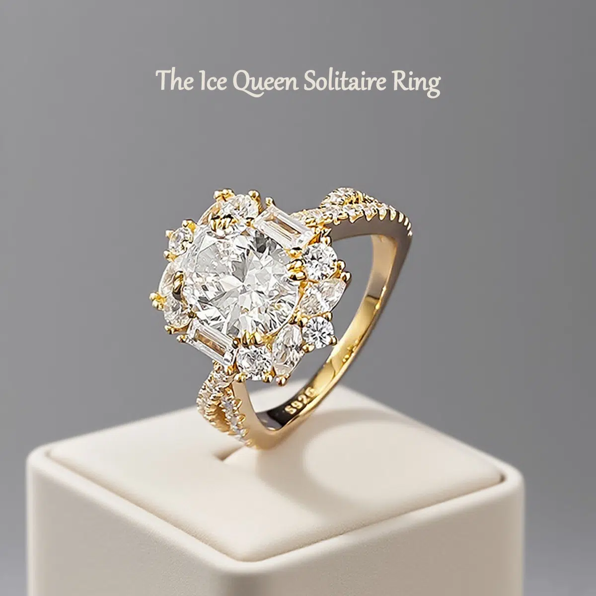 1.6ct 8A CZ + Sterling S925 Silver | The Ice Queen Solitaire Ring | Luxury Statement Ring