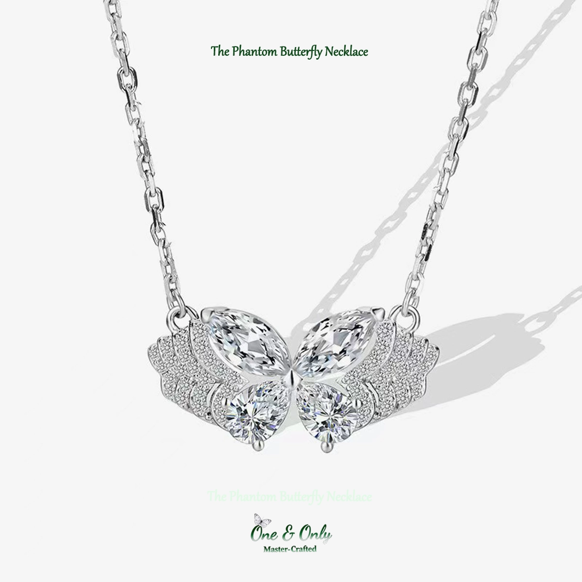 S925 Sterling Silver + 5A Cubic Zirconia  | The Phantom Butterfly Necklace | Transformation & New Beginnings Jewelry​ | Christmas gift jewelry