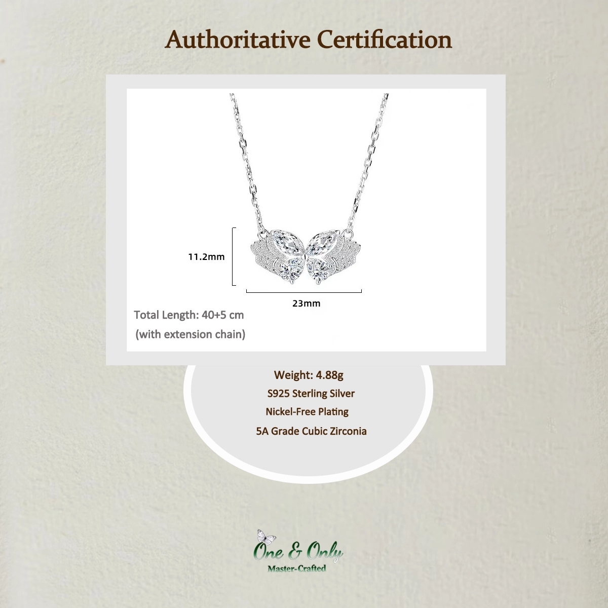 S925 Sterling Silver + 5A Cubic Zirconia  | The Phantom Butterfly Necklace | Transformation & New Beginnings Jewelry​ | Christmas gift jewelry