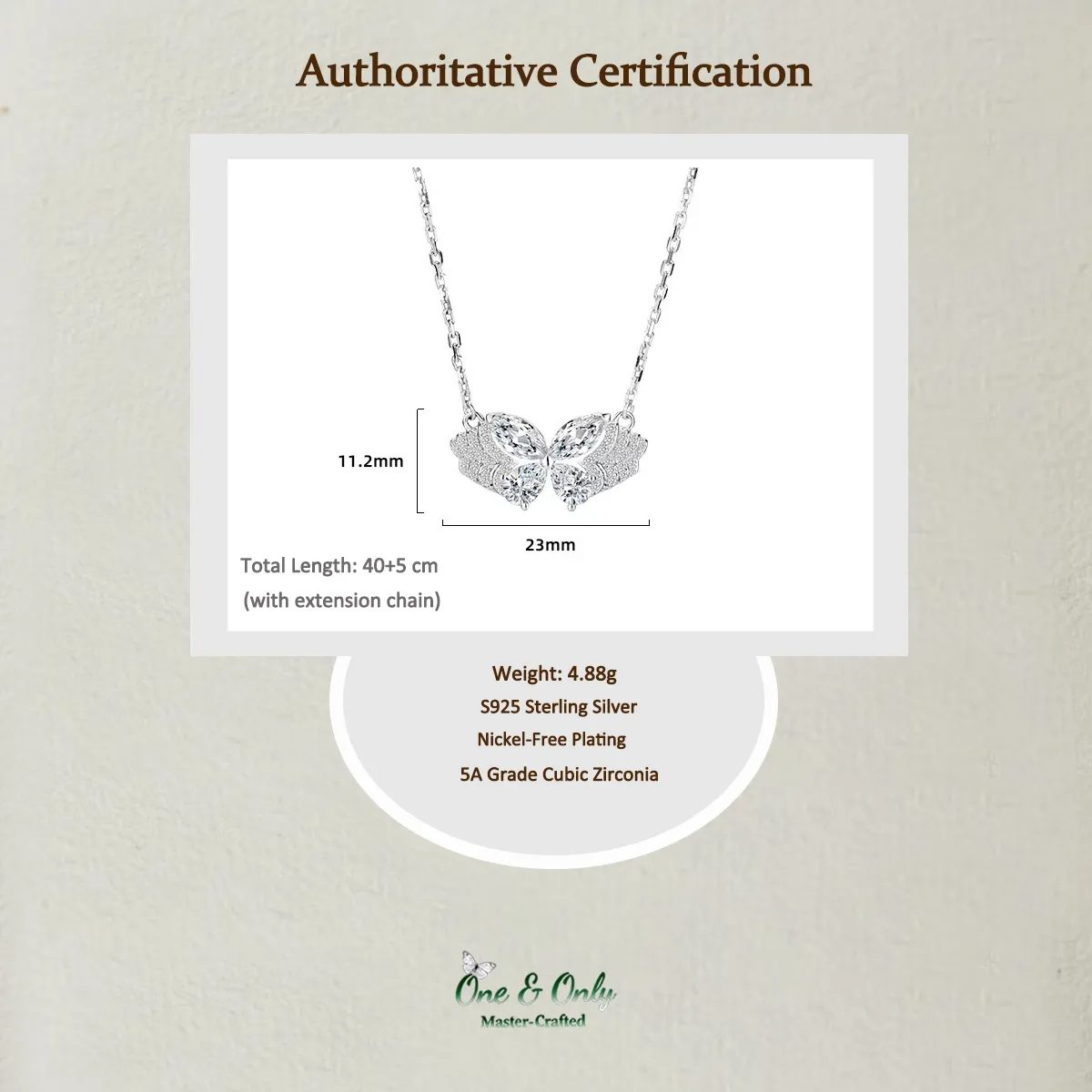 S925 Sterling Silver + 5A Cubic Zirconia  | The Phantom Butterfly Necklace | Transformation & New Beginnings Jewelry​ | Christmas gift jewelry