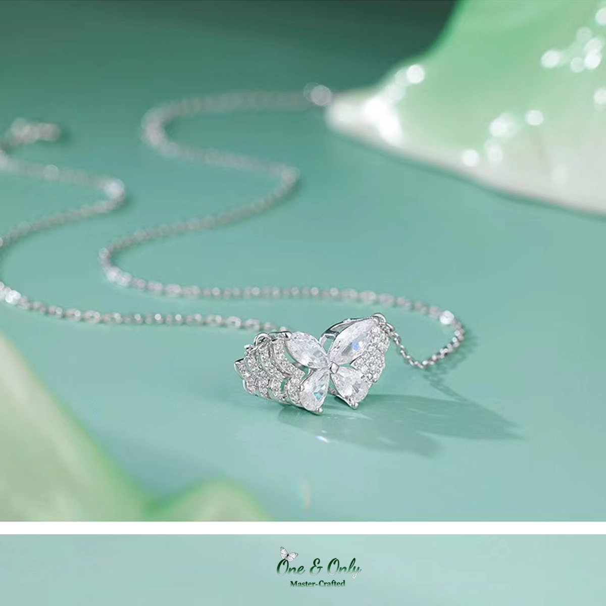 S925 Sterling Silver + 5A Cubic Zirconia  | The Phantom Butterfly Necklace | Transformation & New Beginnings Jewelry​ | Christmas gift jewelry