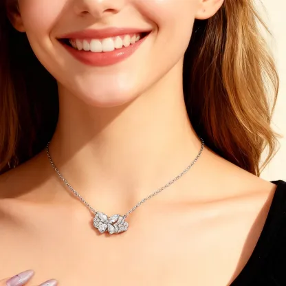 S925 Sterling Silver + 5A Cubic Zirconia  | The Phantom Butterfly Necklace | Transformation & New Beginnings Jewelry​ | Christmas gift jewelry