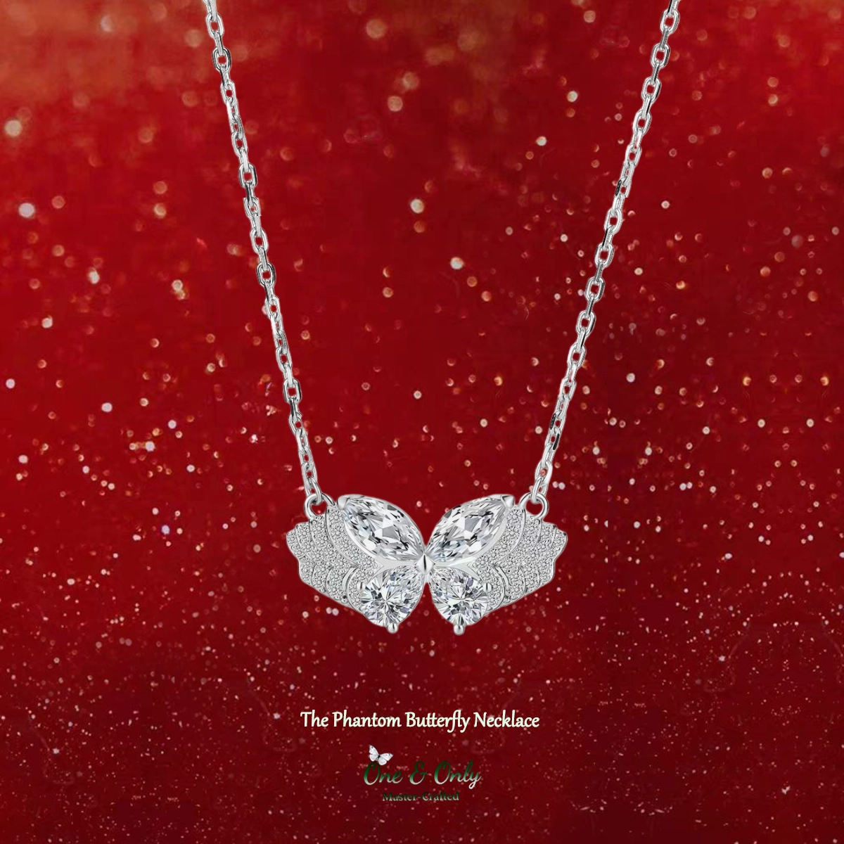 S925 Sterling Silver + 5A Cubic Zirconia  | The Phantom Butterfly Necklace | Transformation & New Beginnings Jewelry​ | Christmas gift jewelry