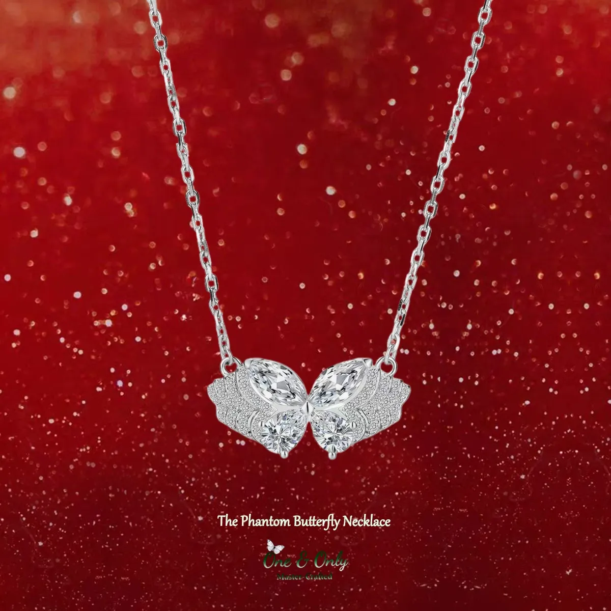S925 Sterling Silver + 5A Cubic Zirconia  | The Phantom Butterfly Necklace | Transformation & New Beginnings Jewelry​ | Christmas gift jewelry