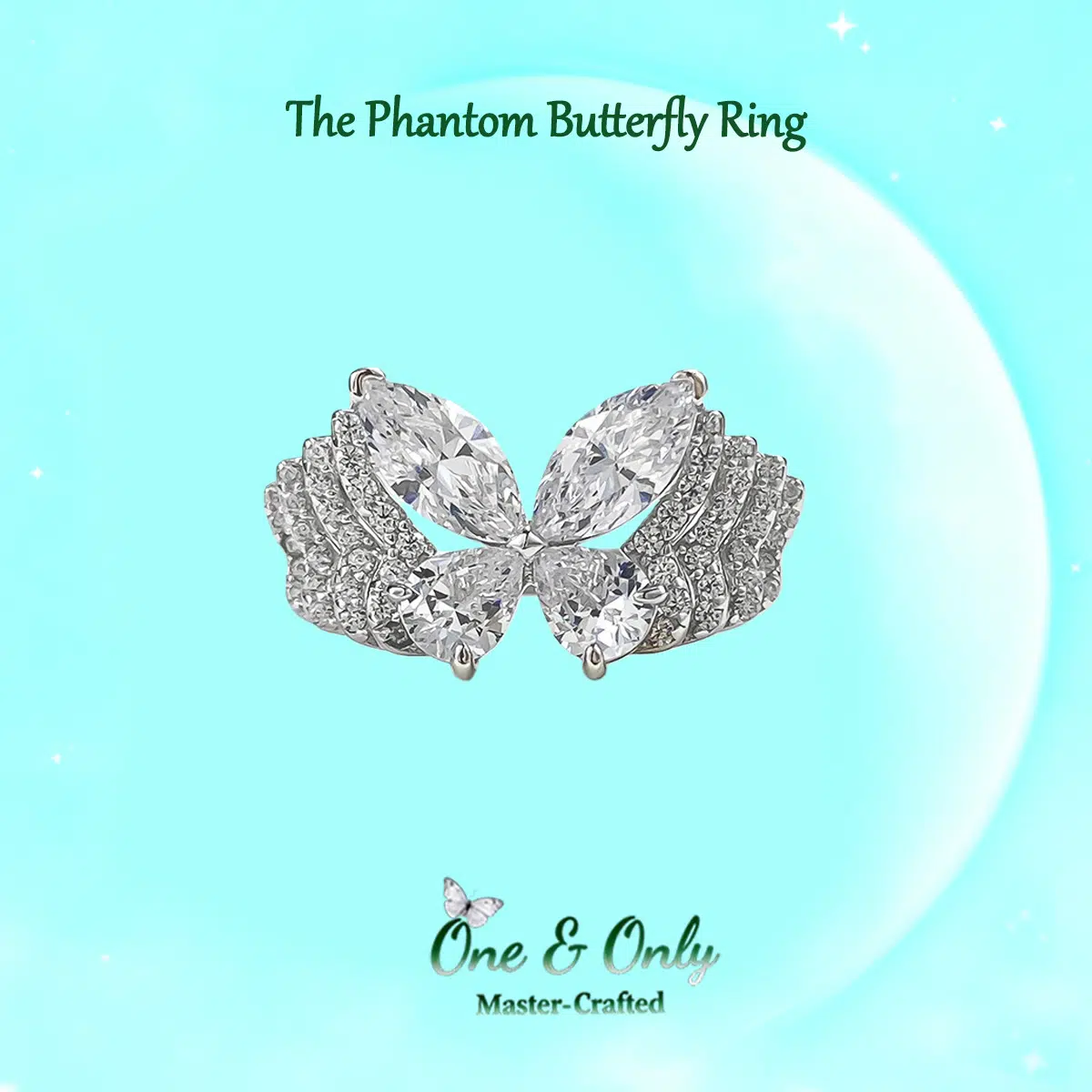 S925 Sterling Silver + 5A Cubic Zirconia  | The Phantom Butterfly Ring | Transformation & New Beginnings Jewelry