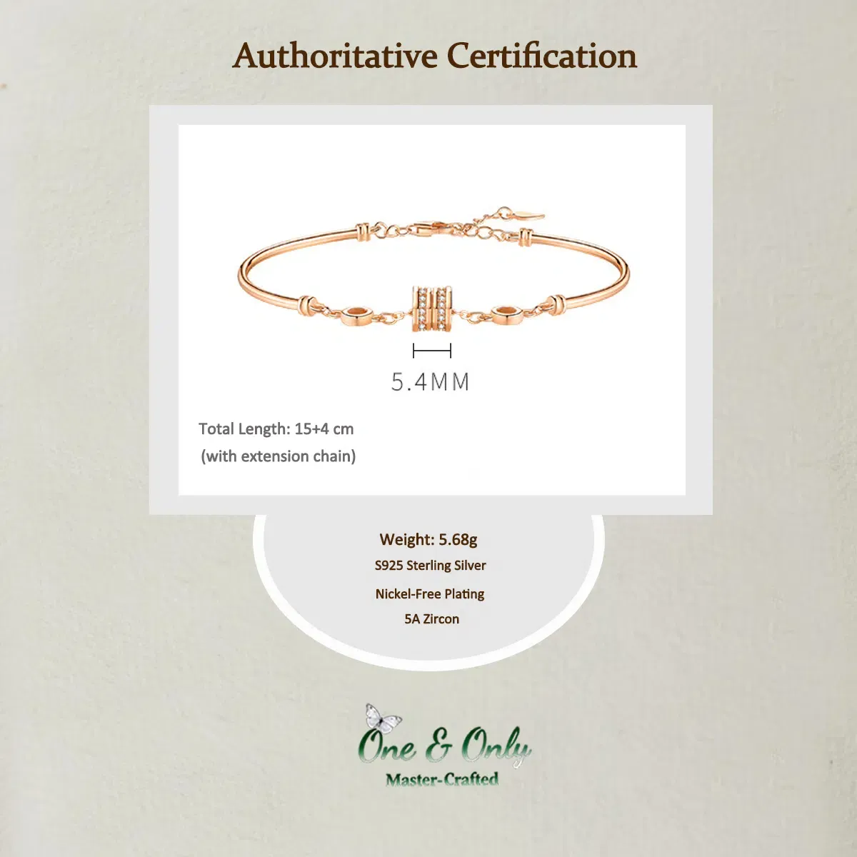 Sterling S925 Silve + 5A Zircon |The True Link Bracelet | Nickel-Free Plating