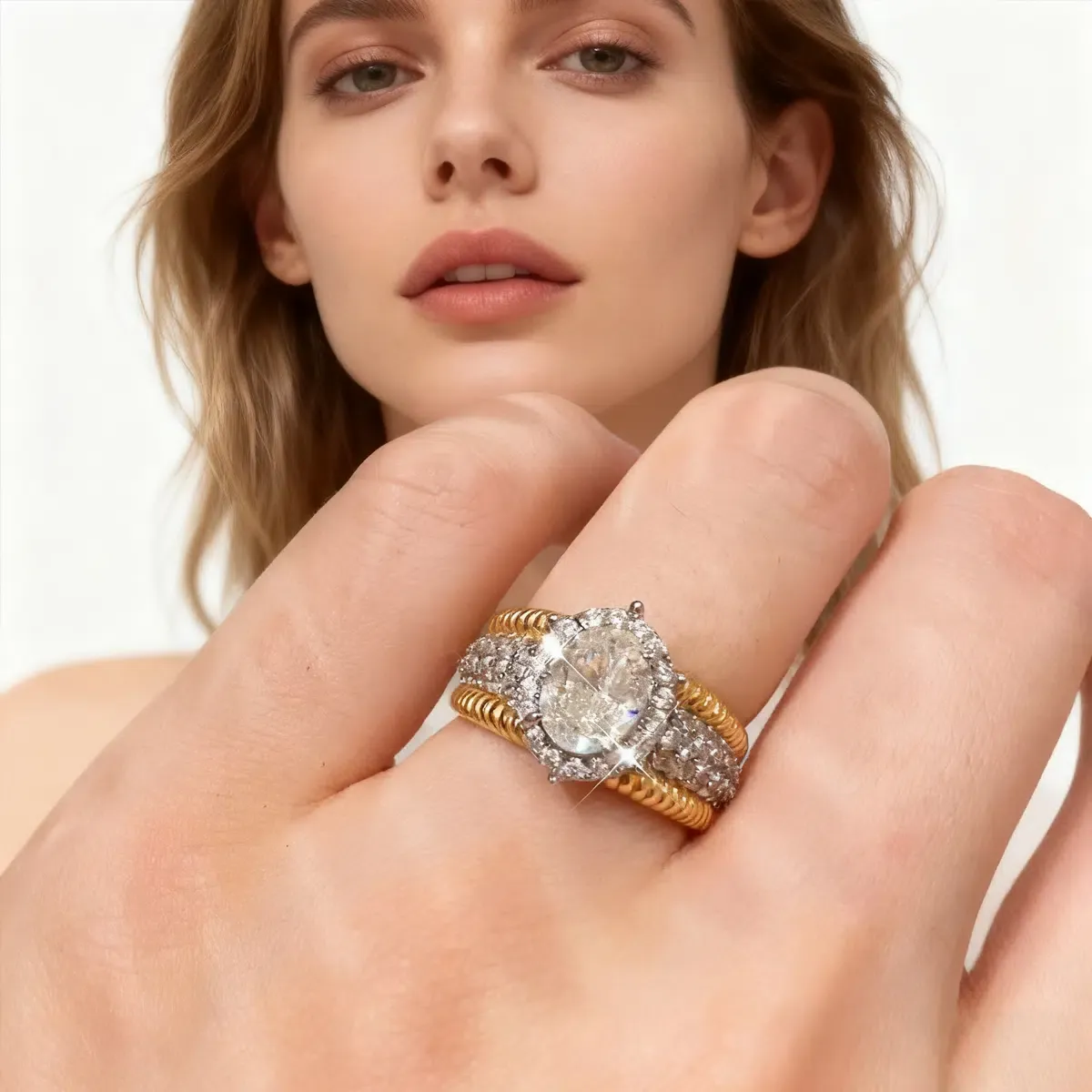 1.5ct High-Carbon Diamond + Sterling S925 Silver | The Vintage  Weave Ring | 