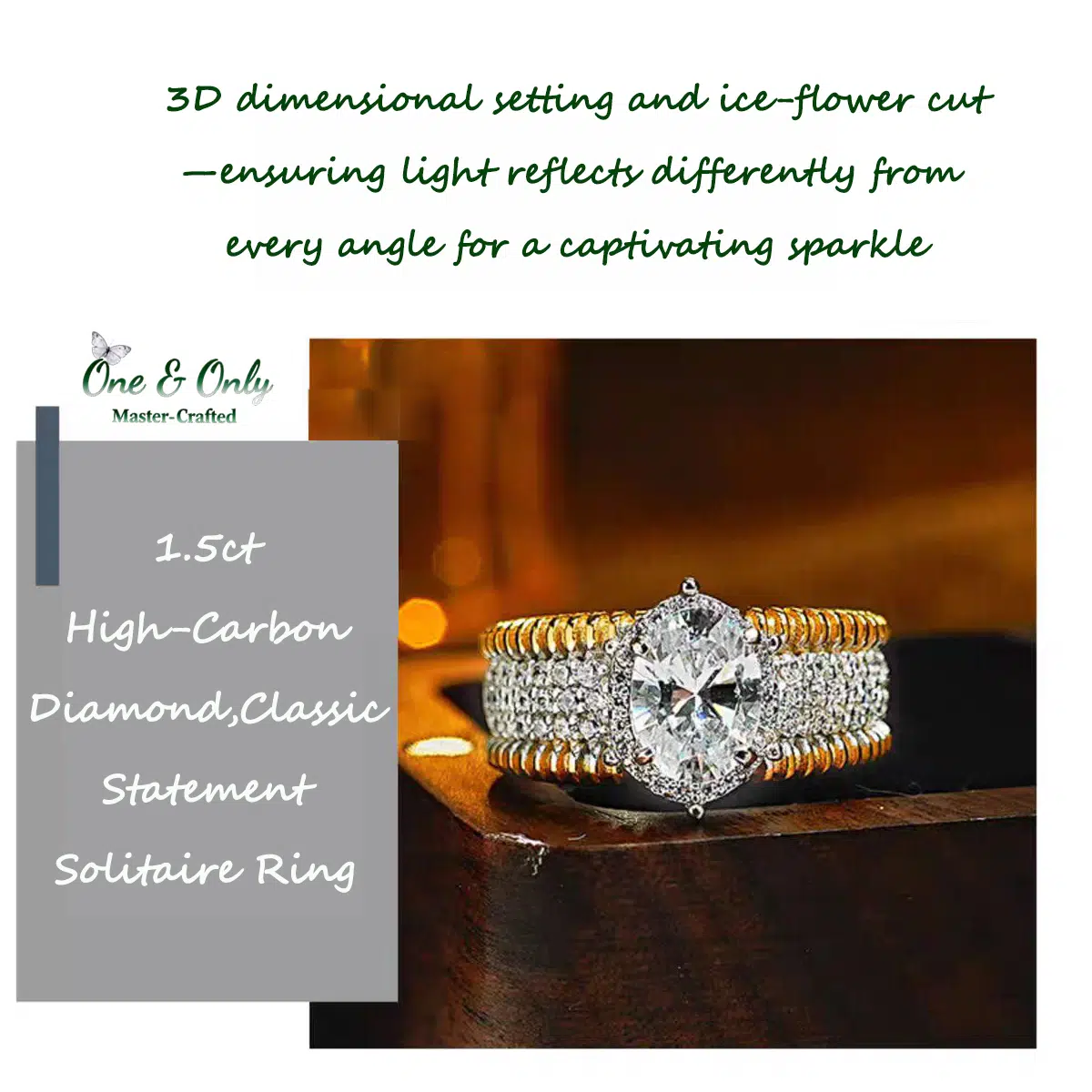 1.5ct High-Carbon Diamond + Sterling S925 Silver | The Vintage  Weave Ring | 