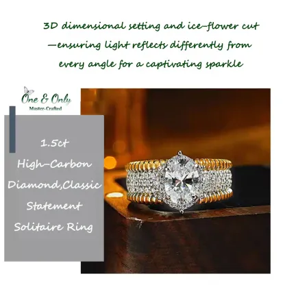 1.5ct High-Carbon Diamond + Sterling S925 Silver | The Vintage  Weave Ring | 