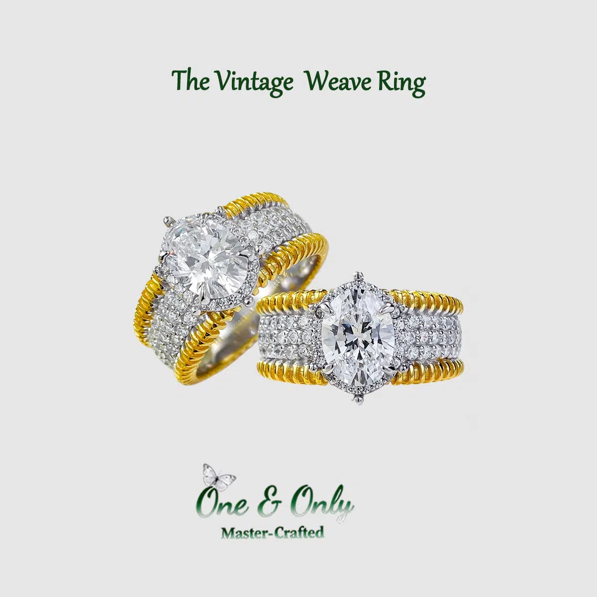 1.5ct High-Carbon Diamond + Sterling S925 Silver | The Vintage  Weave Ring | 