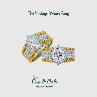 1.5ct High-Carbon Diamond + Sterling S925 Silver | The Vintage  Weave Ring | 