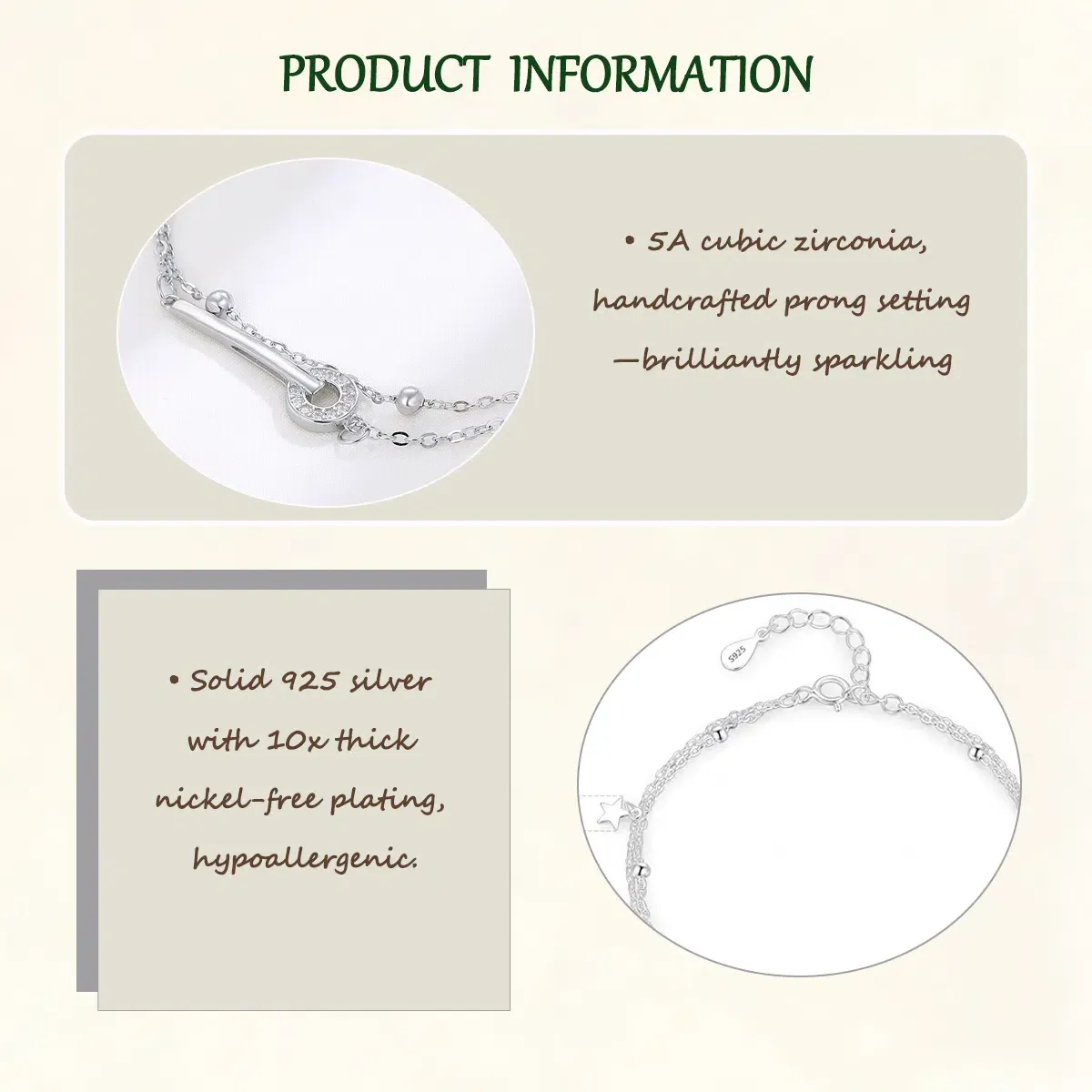 Sterling S925 Silve + 5A Zircon | The Voyager Aura Bracelet​ ​ | Nickel-Free Plating