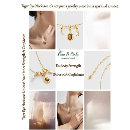 Tiger's Eye Multi-Layer Pearl Necklace - "Courage Gaze" - Adjustable Layering Necklace for Women, Empowerment Jewelry Gift