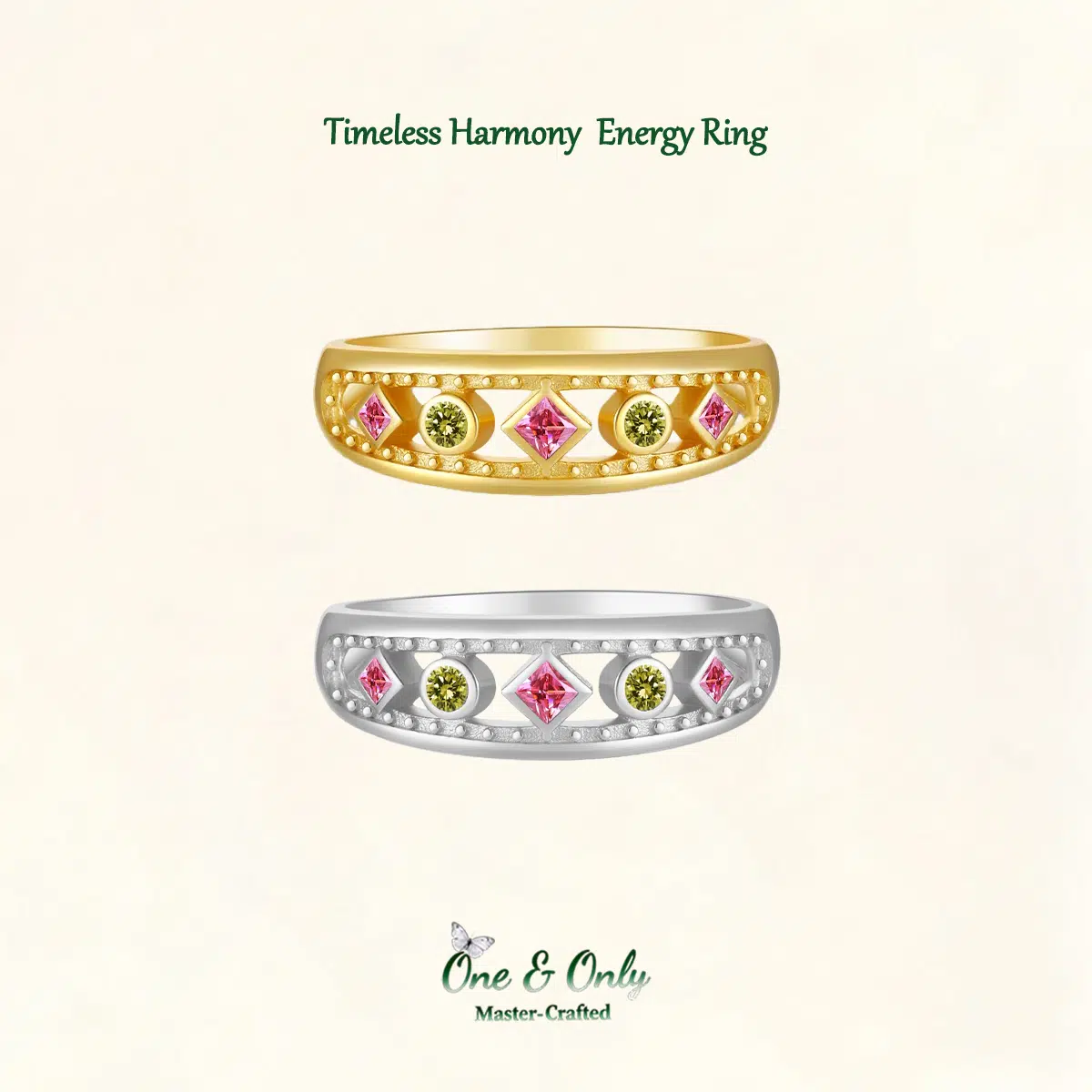 Sterling S925 Silve + 5A Cubic Zirconia |Timeless Harmony  Energy Ring | Nickel-Free Plating