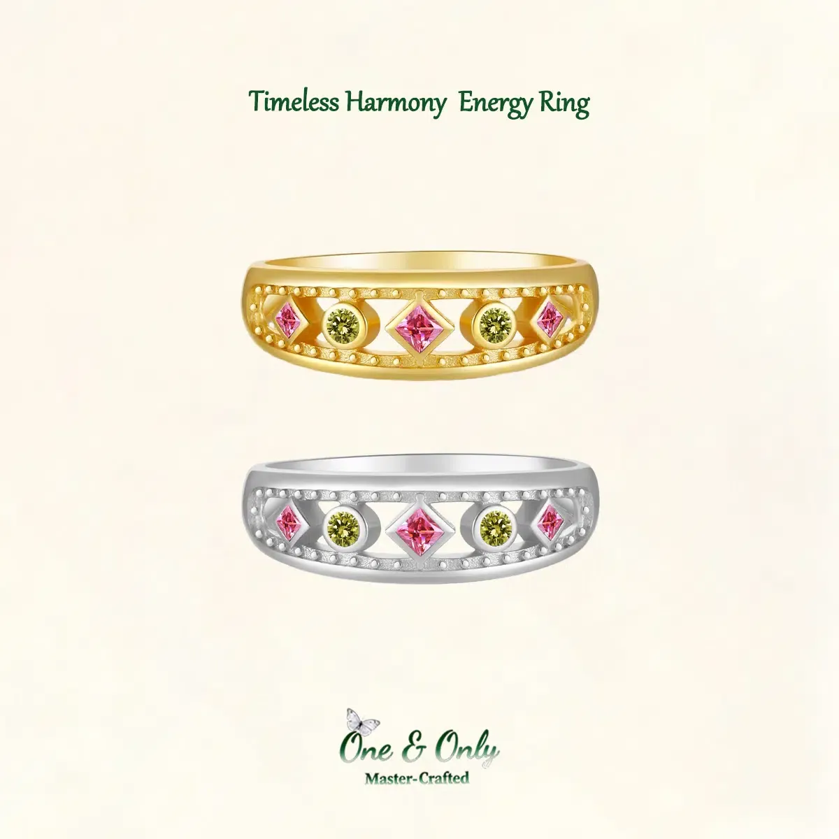 Sterling S925 Silve + 5A Cubic Zirconia |Timeless Harmony  Energy Ring | Nickel-Free Plating
