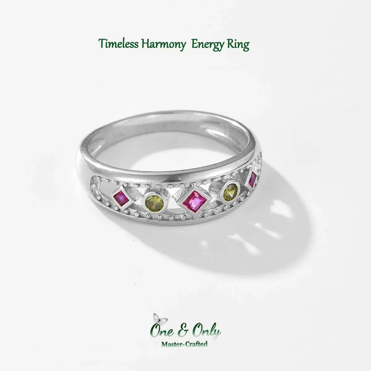 Sterling S925 Silve + 5A Cubic Zirconia |Timeless Harmony  Energy Ring | Nickel-Free Plating