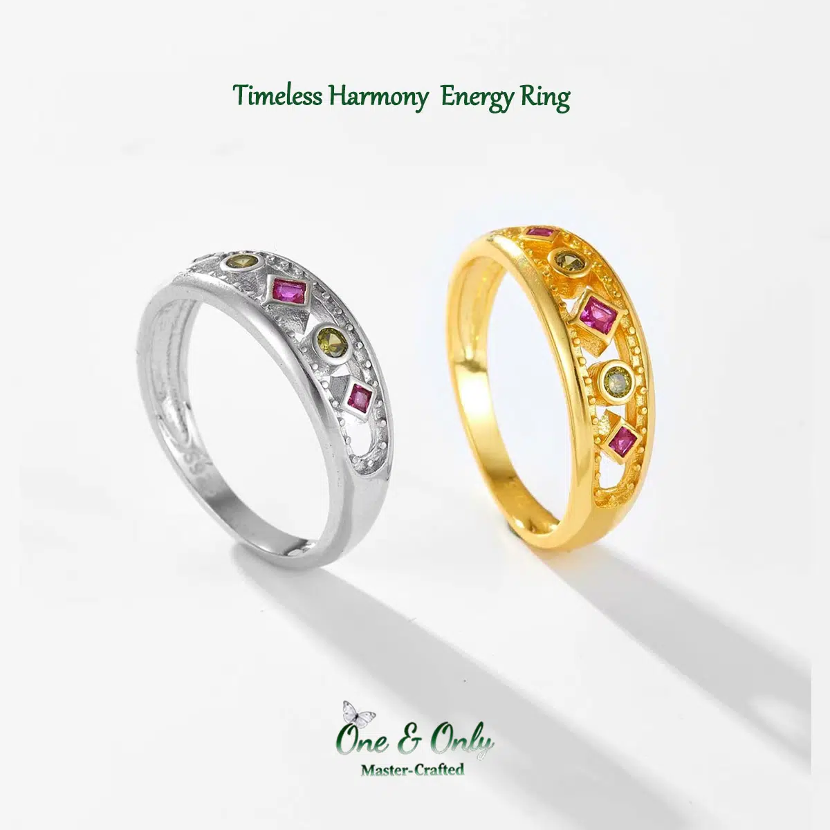 Sterling S925 Silve + 5A Cubic Zirconia |Timeless Harmony  Energy Ring | Nickel-Free Plating