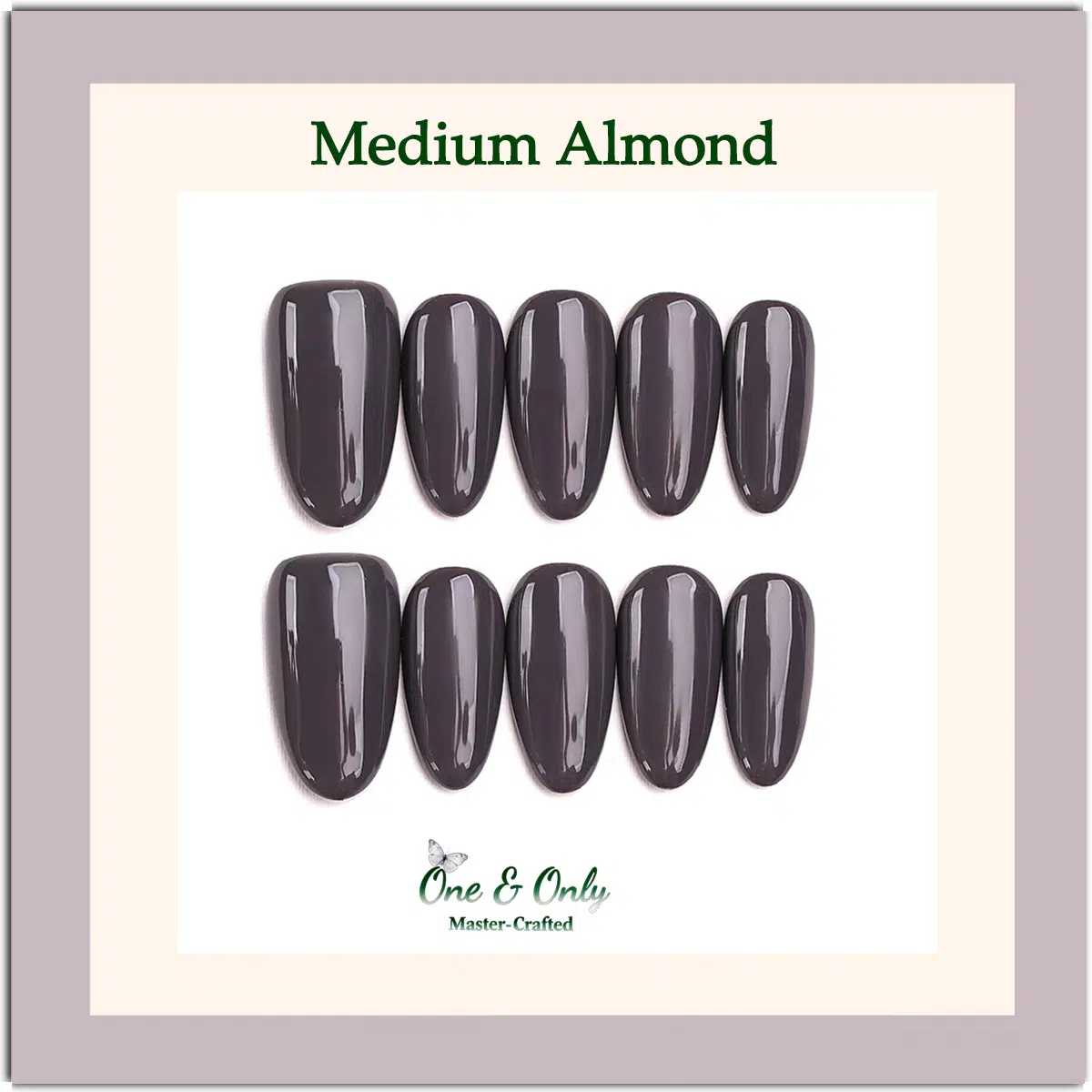 Urban Slate Press-On Nails | Coffin & Medium Almond Shapes | Modern Stone Grey | Handcrafted press-on nails