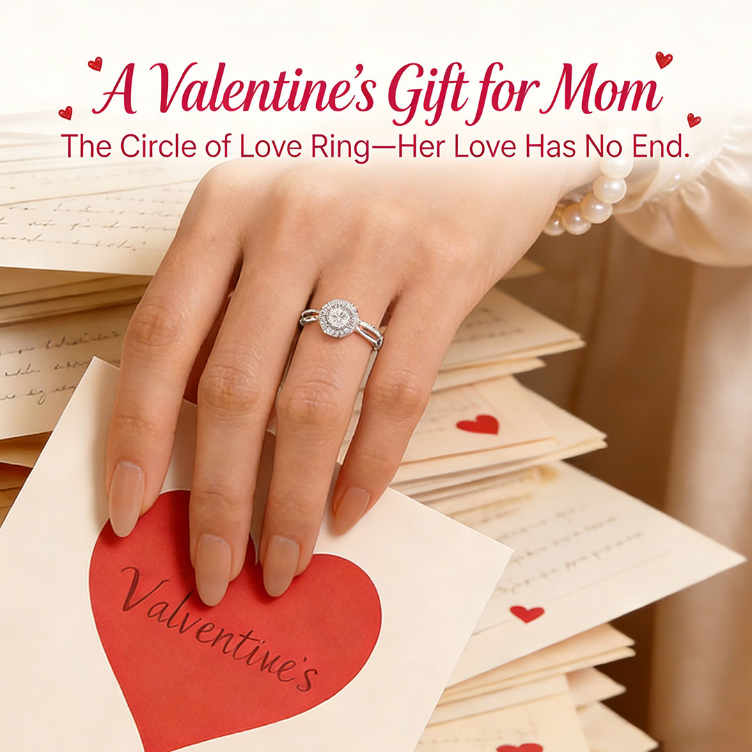 A Valentine’s Gift for Mom💞The Circle of Love Ring—Her Love Has No End