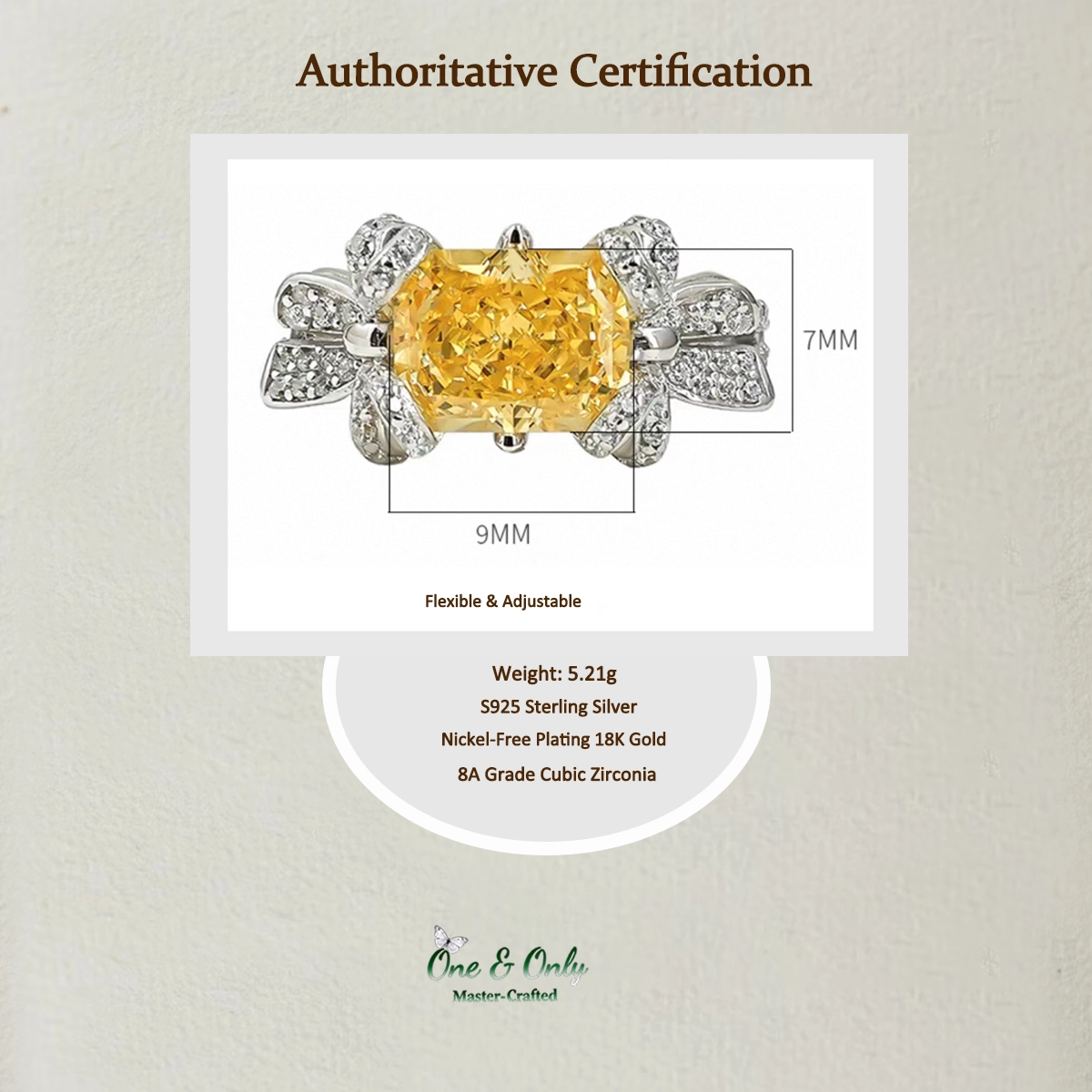3ct Cubic Zirconia 8A Grade  + Sterling S925 Silver | Wealth Attraction Yellow Simulated Diamond Ring | ​Attract Abundance, Wear Your Success