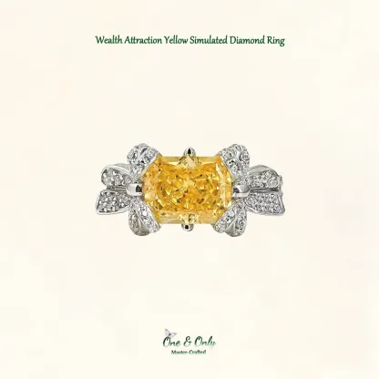 3ct Cubic Zirconia 8A Grade  + Sterling S925 Silver | Wealth Attraction Yellow Simulated Diamond Ring | ​Attract Abundance, Wear Your Success