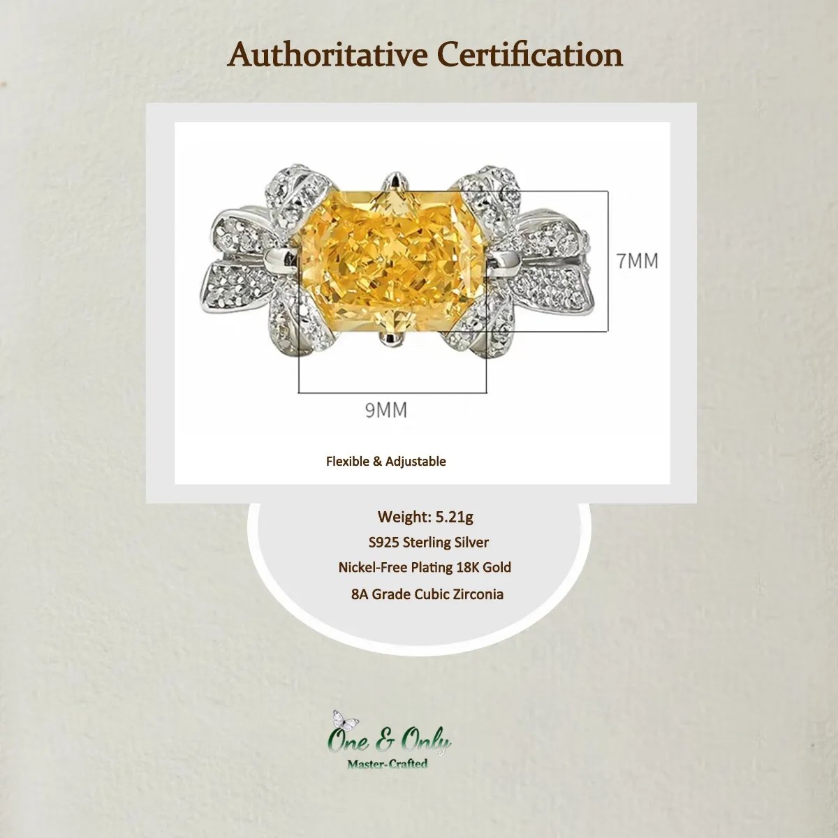 3ct Cubic Zirconia 8A Grade  + Sterling S925 Silver | Wealth Attraction Yellow Simulated Diamond Ring | ​Attract Abundance, Wear Your Success