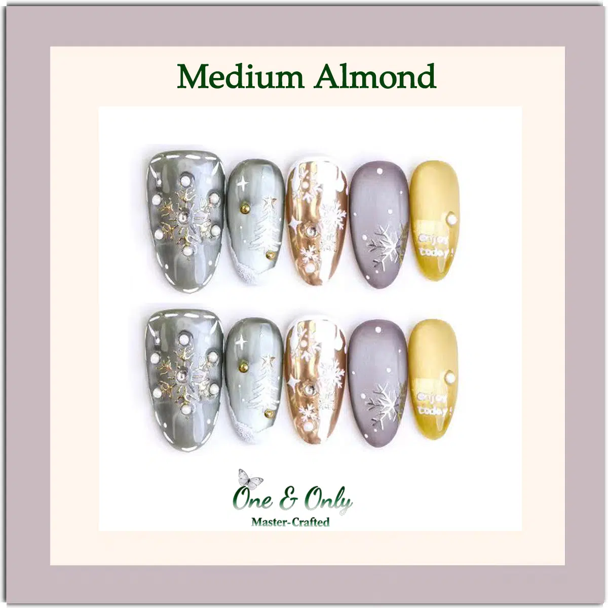 Winter Gala Collection - ​Frosted Soirée  | Handcrafted Press-on nails