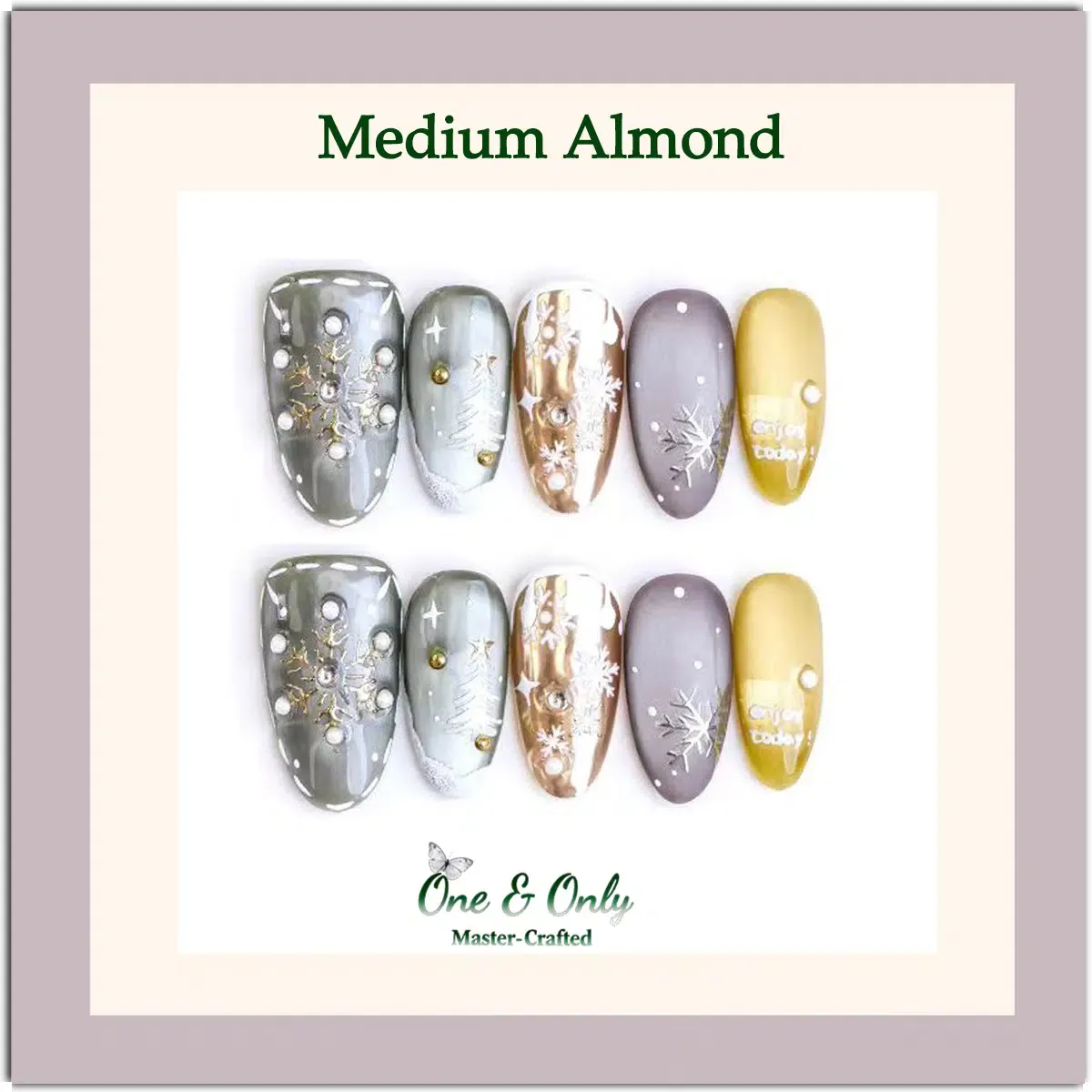 Winter Gala Collection - ​Frosted Soirée | Handcrafted Press-on nails