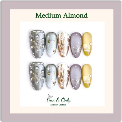 Winter Gala Collection - ​Frosted Soirée  | Handcrafted Press-on nails