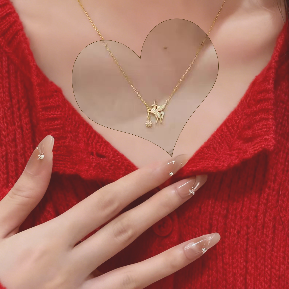 Sterling S925 Silver + 5A cubic zirconia | Wishing Star Unicorn Necklace​ | Christmas gift jewelry | Mythical Magic Necklace in Sterling Silver Gold Plated