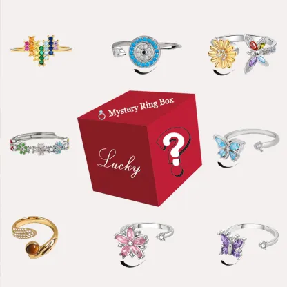  Mystery Ring Box 💍 8 Stunning Designs, 1 Lucky Pick – All mystery rings are adjustable, no need to worry about sizing!