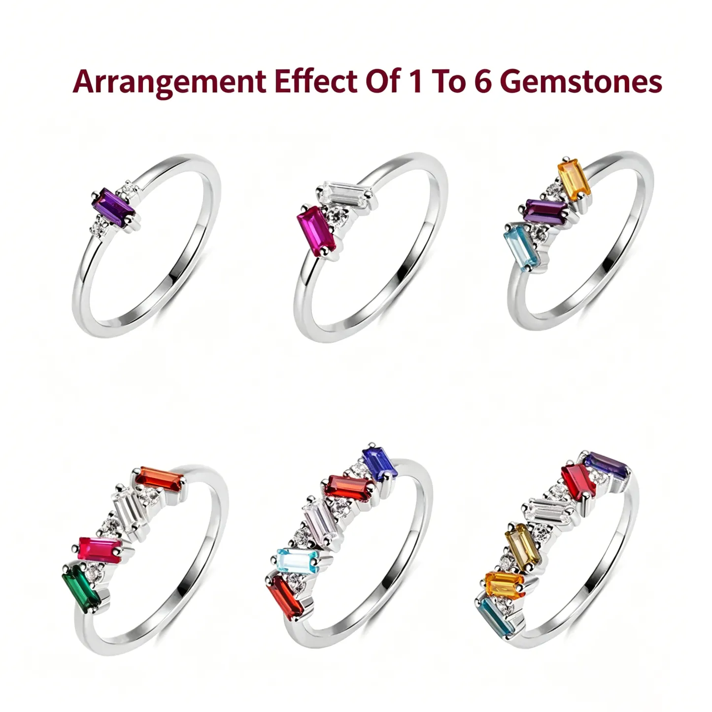 Personalized Multiple Stones Grandma & Mom Family Ring