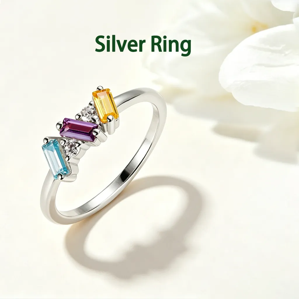 [Copy]Personalized Multiple Stones Grandma & Mom Family Ring