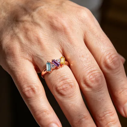 Personalized Multiple Stones Grandma & Mom Family Ring