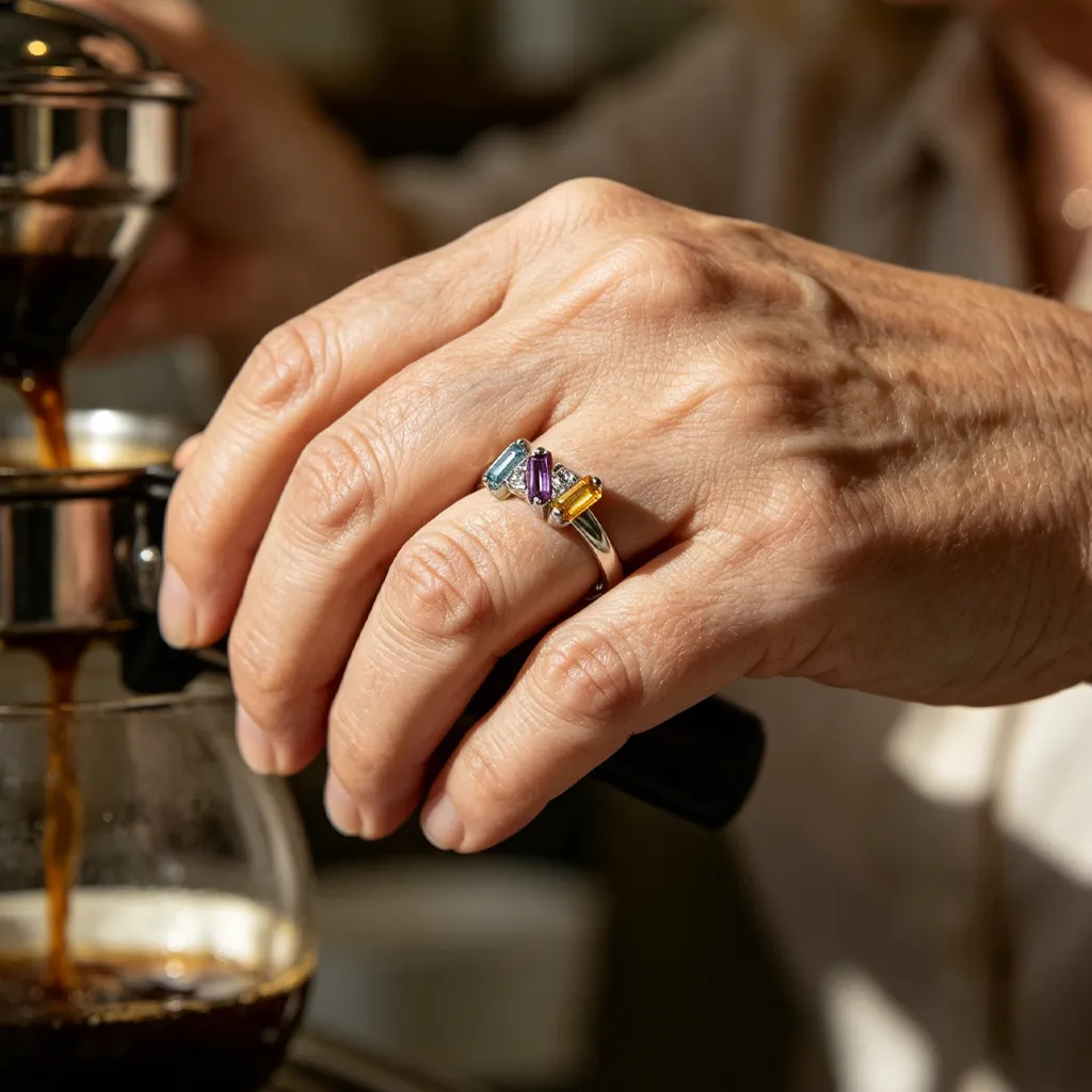 Personalized Multiple Stones Grandma & Mom Family Ring