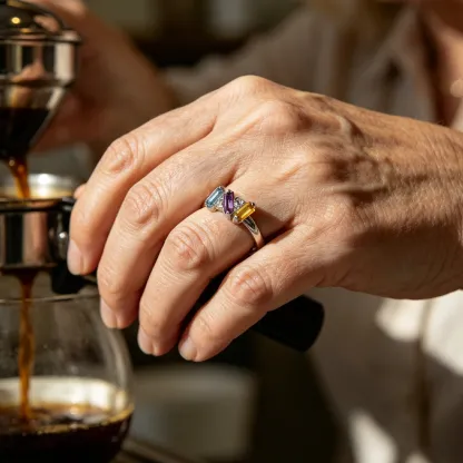 Personalized Multiple Stones Grandma & Mom Family Ring