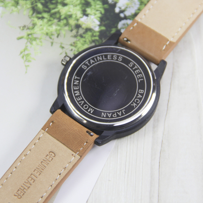 Watch strap, made of genuine leather and stainless steel, with a width of 22/20mm