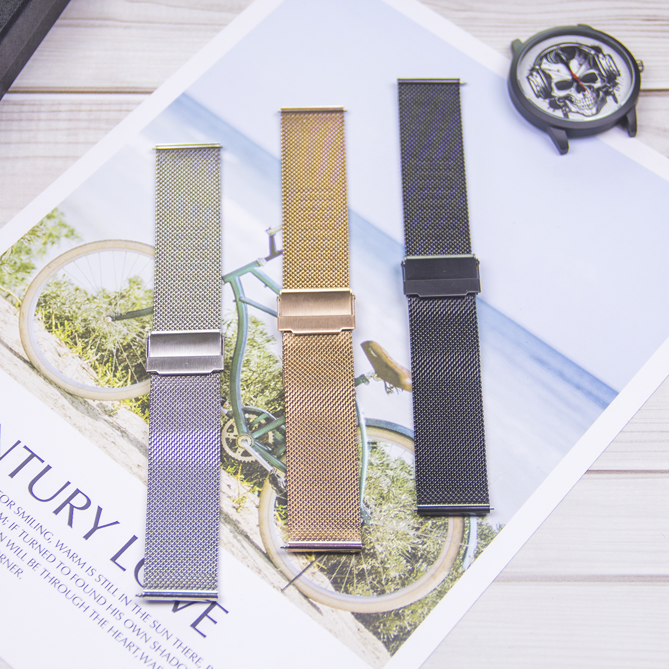 Watch strap made of stainless steel with a width of 22/20mm