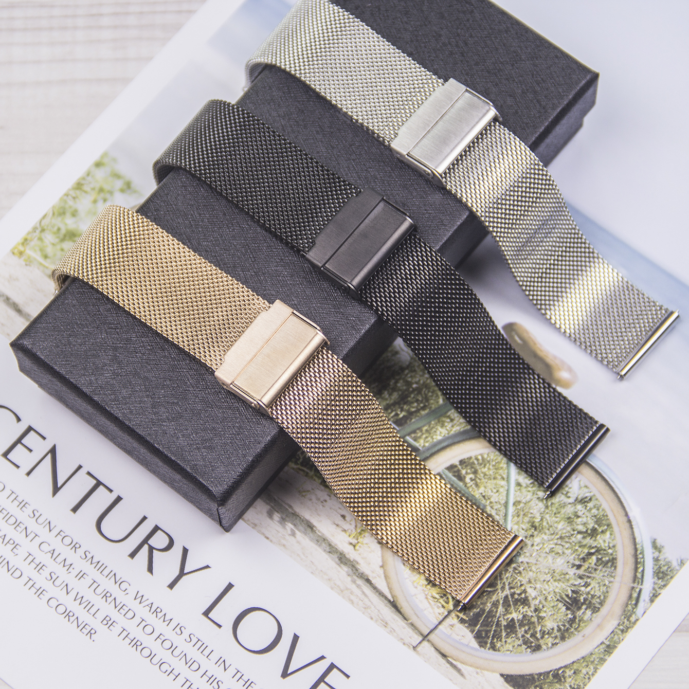 Watch strap made of stainless steel with a width of 22/20mm