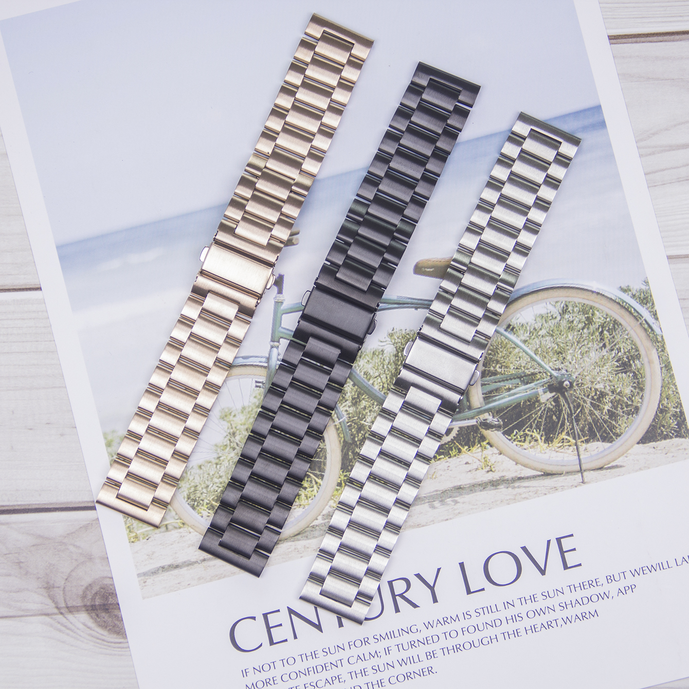 Watch strap made of stainless steel with a width of 22/20mm