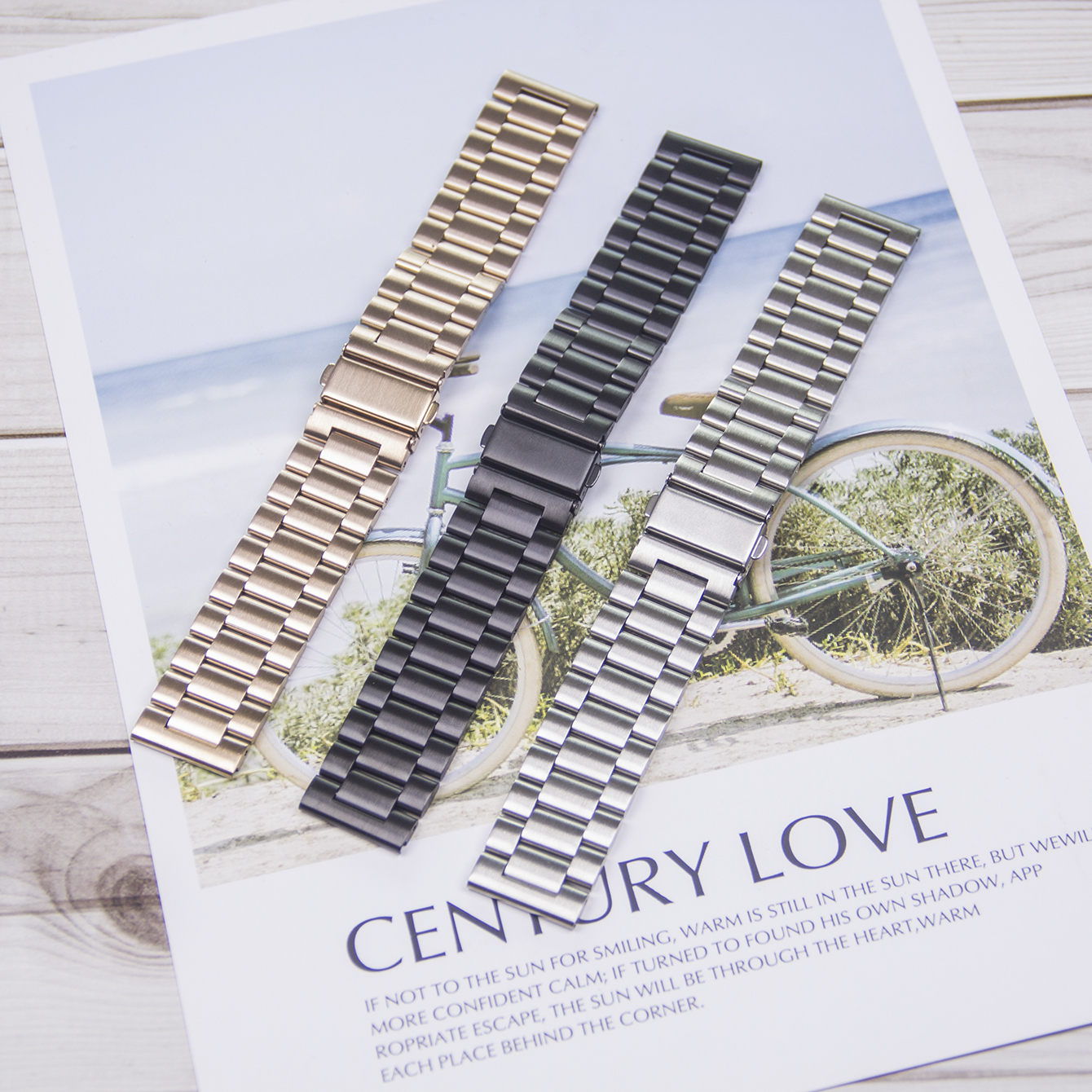 Watch strap made of stainless steel with a width of 22/20mm